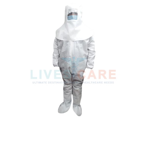 Coverall with Separate Hood and Face Covering