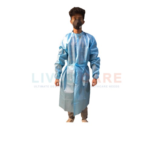 Front Opening PE Coated Disposable PP Gown